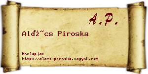 Alács Piroska névjegykártya