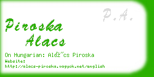 piroska alacs business card